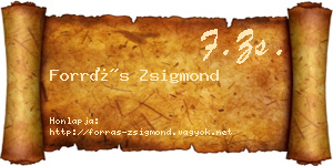 Forrás Zsigmond névjegykártya